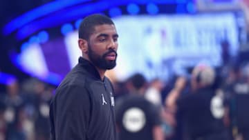 LOS ANGELES, CA - FEBRUARY 18: Kyrie Irving #11 of Team Lebron warms up prior to the NBA All-Star Game 2018 at Staples Center on February 18, 2018 in Los Angeles, California. (Photo by Kevork Djansezian/Getty Images)