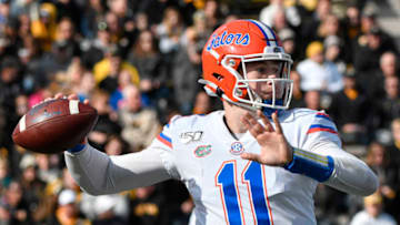 COLUMBIA, MISSOURI - NOVEMBER 16: Quarterback Kyle Trask #11 of the Florida Gators passes against the Missouri Tigers in the second quarter at Faurot Field/Memorial Stadium on November 16, 2019 in Columbia, Missouri. (Photo by Ed Zurga/Getty Images)