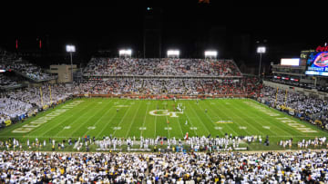 ATLANTA, GA - OCTOBER 4: A general view of Bobby Dodd Stadium during the game between the Georgia Tech Yellow and the Miami Hurricanes on October 4, 2014 in Atlanta, Georgia. (Photo by Scott Cunningham/Getty Images)