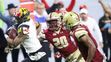 DETROIT, MI - DECEMBER 26: Ty Johnson #6 of the Maryland Terrapins runs 30 yards for a second quarter touchdown during the game against the Boston College Eagles at Ford Field on December 26, 2016 in Detroit, Michigan. (Photo by Leon Halip/Getty Images)