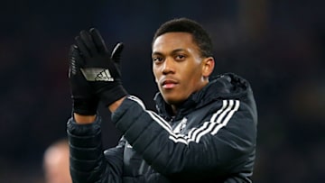 BURNLEY, ENGLAND - JANUARY 20: Anthony Martial of Manchester United shows appreciation to the fans after the Premier League match between Burnley and Manchester United at Turf Moor on January 20, 2018 in Burnley, England. (Photo by Alex Livesey/Getty Images)