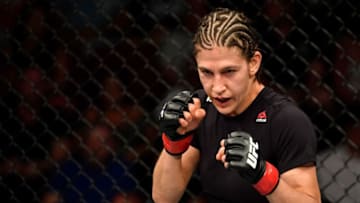 LAS VEGAS, NV - JULY 06: Roxanne Modafferi battles Barb Honchak (not shown) in their women's flyweight bout during The Ultimate Fighter Finale event inside The Pearl concert theater at Palms Casino Resort on July 6, 2018 in Las Vegas, Nevada. (Photo by Jeff Bottari/Zuffa LLC/Zuffa LLC via Getty Images)