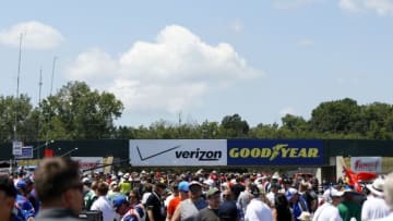 Aug 2, 2015; Lexington, OH, USA; Indy Car Series fans walk along pit road prior to the Honda Indy 200 at Mid-Ohio at Mid-Ohio Sports Car Course. Mandatory Credit: Aaron Doster-USA TODAY Sports