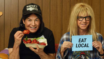 Uber Eats and Wayne's World Super Bowl Commercial, photo provided by Uber Eats