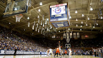 DURHAM, NC - FEBRUARY 24: A general view of the Syracuse Orange versus Duke Blue Devils during their game at Cameron Indoor Stadium on February 24, 2018 in Durham, North Carolina. (Photo by Streeter Lecka/Getty Images)