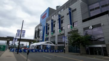 VANCOUVER, BC - JUNE 22: A general view of the exterior of the building during the 2019 NHL Draft at Rogers Arena on June 22, 2019 in Vancouver, British Columbia, Canada. (Photo by Jonathan Kozub/NHLI via Getty Images)