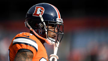 DENVER, CO - DECEMBER 22: Will Parks #34 of the Denver Broncos stands on the field as he warms up before a game against the Detroit Lions at Empower Field at Mile High on December 22, 2019 in Denver, Colorado. (Photo by Dustin Bradford/Getty Images)