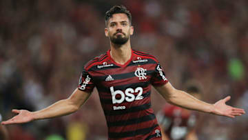 RIO DE JANEIRO, BRAZIL - OCTOBER 23: Pablo Mari celebrates after scoring the fourth goal of his team during a second leg semi-final match between Flamengo and Gremio as part of Copa CONMEBOL Libertadores at Maracana Stadium on October 23, 2019 in Rio de Janeiro, Brazil. (Photo by Buda Mendes/Getty Images)