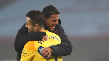 Lukasz Fabianski and Pablo Fornals of West Ham United. (Photo by Chloe Knott - Danehouse/Getty Images)