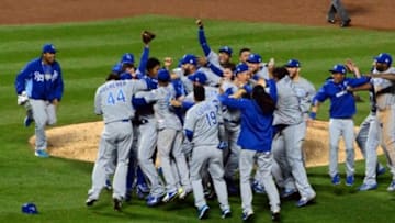 KC Royals celebrate after another come from behind win - Mandatory Credit: Jeff Curry-USA TODAY Sports