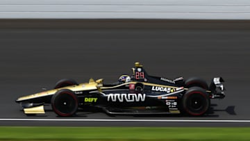 INDIANAPOLIS, INDIANA - MAY 24: James Hinchcliffe of Canada, driver of the #5 Arrow Schmidt Peterson Motorsports Honda during Carb Day for the 103rd Indianapolis 500 at Indianapolis Motor Speedway on May 24, 2019 in Indianapolis, Indiana (Photo by Clive Rose/Getty Images)