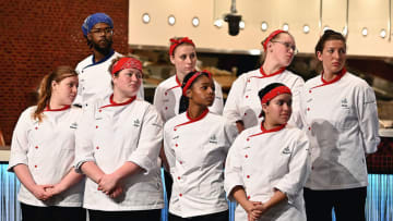 HELL'S KITCHEN: Contestants in the “Young Guns: Young Guns Going Big” episode airing Monday, June 21 (8:00-9:00 PM ET/PT) on FOX. CR: Scott Kirkland / FOX. © 2021 FOX MEDIA LLC.
