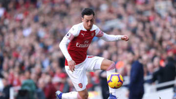 LONDON, ENGLAND - FEBRUARY 24: Mesut Ozil of Arsenal controls the ball during the Premier League match between Arsenal FC and Southampton FC at Emirates Stadium on February 23, 2019 in London, United Kingdom. (Photo by Richard Heathcote/Getty Images)