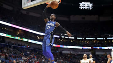NEW ORLEANS, LA - OCTOBER 30: Terrence Ross #31 of the Orlando Magic dunks the ball against the New Orleans Pelicans at the Smoothie King Center on October 30, 2017 in New Orleans, Louisiana. NOTE TO USER: User expressly acknowledges and agrees that, by downloading and or using this photograph, User is consenting to the terms and conditions of the Getty Images License Agreement. (Photo by Chris Graythen/Getty Images)