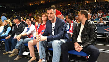 BERLIN, GERMANY - MAY 15: Mikhail Prokhorov, Russian owner of Brooklin Nets attend during the Turkish Airlines Euroleague Basketball Final Four Berlin 2016 Championship game between Fenerbahce Istanbul v CSKA Moscow in Mercedes Benz Arena on May 15, 2016 in Berlin, Germany. (Photo by Rodolfo Molina/EB via Getty Images)