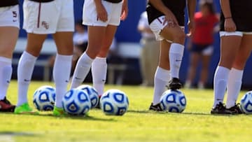 Dec 7, 2014; Boca Raton, FL, USA; NCAA soccer balls before a game between Virginia and Florida State at FAU Stadium. Mandatory Credit: Robert Mayer-USA TODAY Sports