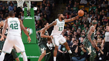 BOSTON, MA - December 4: Marcus Morris #13 of the Boston Celtics calls for the ball against the Milwaukee Bucks on December 4, 2017 at the TD Garden in Boston, Massachusetts. NOTE TO USER: User expressly acknowledges and agrees that, by downloading and or using this photograph, User is consenting to the terms and conditions of the Getty Images License Agreement. Mandatory Copyright Notice: Copyright 2017 NBAE (Photo by Brian Babineau/NBAE via Getty Images)