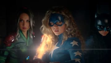 DC's Stargirl -- "Summer School: Chapter Thirteen" -- Image Number: STG213a_0006r.jpg -- Pictured (L-R): Meg DeLacy as Cindy Burman/Shiv, Brec Bassinger as Courtney Whitmore/Stargirl and Yvette Monreal as Yolanda Montez/Wildcat -- Photo: The CW -- © 2021 The CW Network, LLC. All Rights Reserved.