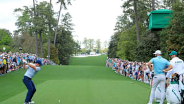 AUGUSTA, GEORGIA - APRIL 08: Rory McIlroy of Northern Ireland plays a shot during a practice round prior to The Masters at Augusta National Golf Club on April 08, 2019 in Augusta, Georgia. (Photo by David Cannon/Getty Images)