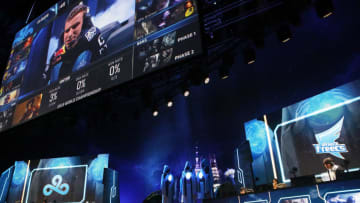 BUSAN, SOUTH KOREA - OCTOBER 21: Team Afreeca Freecs plays against team Cloud9 during the quaterfinal match of 2018 The League of Legends World Chmpionship at Bexco Auditorium on October 21, 2018 in Busan, South Korea. (Photo by Woohae Cho/Getty Images)