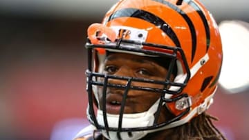 Aug 24, 2014; Glendale, AZ, USA; Cincinnati Bengals linebacker Vontaze Burfict (55) against the Arizona Cardinals at University of Phoenix Stadium. Mandatory Credit: Mark J. Rebilas-USA TODAY Sports