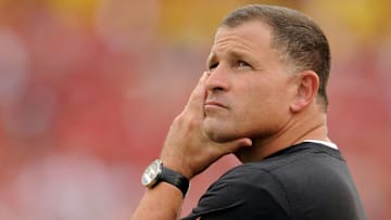 TAMPA, FL - DECEMBER 15: Greg Schiano, head coach of the Tampa Bay Buccaneers, watches the action during a game against the San Francisco 49ers at Raymond James Stadium on December 15, 2013 in Tampa, Florida. San Francisco won the game 33-14. (Photo by Stacy Revere/Getty Images)
