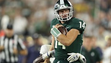 EAST LANSING, MI - SEPTEMBER 23: Brian Lewerke