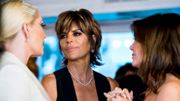 THE REAL HOUSEWIVES OF BEVERLY HILLS -- Pictured: (l-r) Erika Girardi, Lisa Rinna, Lisa Vanderpump -- (Photo by: Nicole Weingart/Bravo)