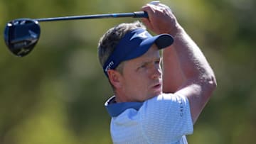PALM HARBOR, FLORIDA - MARCH 22: Luke Donald of England watches his tee shot on the 18th hole during the second round of the Valspar Championship on the Copperhead course at Innisbrook Golf Resort on March 22, 2019 in Palm Harbor, Florida. (Photo by Matt Sullivan/Getty Images)