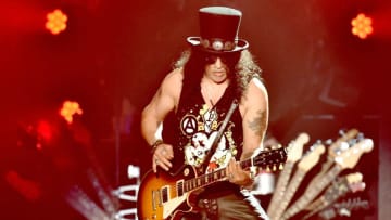INDIO, CA - APRIL 16: Musician Slash of Guns N' Roses performs onstage during day 2 of the 2016 Coachella Valley Music