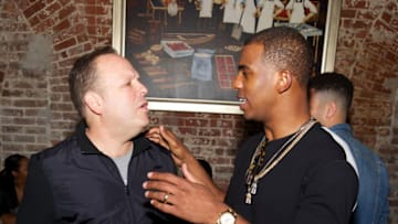 NEW ORLEANS, LA - FEBRUARY 15: Leon Rose and Chris Paul are seen during NBA All-Star Weekend 2014 at on February 15, 2014 in New Orleans, Louisiana. (Photo by Bobby Metelus/Getty Images)