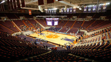 CLEMSON, SC - JANUARY 11: A general view of Littlejohn Coliseum prior to the game between the Clemson Tigers and Duke Blue Devils on January 11, 2014 in Clemson, South Carolina. (Photo by Tyler Smith/Getty Images)