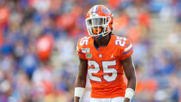 GAINESVILLE, FLORIDA - SEPTEMBER 28: Chester Kimbrough #25 of the Florida Gators looks on during the fourth quarter of a game against the Towson Tigers at Ben Hill Griffin Stadium on September 28, 2019 in Gainesville, Florida. (Photo by James Gilbert/Getty Images)