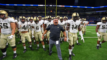 Sep 14, 2019; San Antonio, TX, USA; Army Black Knights coach Sean Saturnio reacts before a game against the UTSA Roadrunners at Alamodome. Mandatory Credit: Danny Wild-USA TODAY Sports