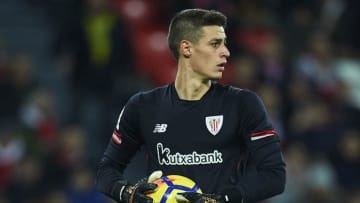BILBAO, SPAIN - DECEMBER 02: Kepa Arrizabalaga of Athletic Club looks on during the La Liga match between Athletic Club and Real Madrid at Estadio de San Mames on December 2, 2017 in Bilbao, Spain. (Photo by Juan Manuel Serrano Arce/Getty Images)