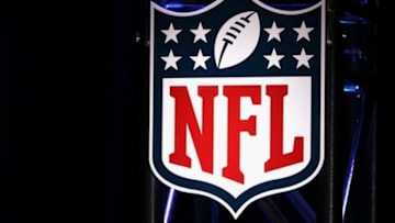 Feb 4, 2012; Indianapolis, IN, USA; General view of the NFL logo during a press conference announcing the NFL hall of fame class of 2012 finalists at the JW Marriott. Mandatory Credit: Matthew Emmons-USA TODAY Sports