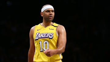 NEW YORK, NEW YORK - JANUARY 23: Jared Dudley #10 of the Los Angeles Lakers in action against the Brooklyn Netsat Barclays Center on January 23, 2020 in New York City. NOTE TO USER: User expressly acknowledges and agrees that, by downloading and or using this photograph, User is consenting to the terms and conditions of the Getty Images License Agreement. (Photo by Mike Stobe/Getty Images)