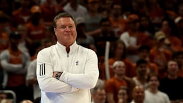 AUSTIN, TEXAS - MARCH 04: Head coach Bill Self of the Kansas Jayhawks stands on the court during the game with the Texas Longhorns at Moody Center on March 04, 2023 in Austin, Texas. (Photo by Chris Covatta/Getty Images)