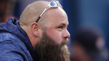 Former Houston Astros catcher/DH Evan Gattis (Photo by Tom Szczerbowski/Getty Images)