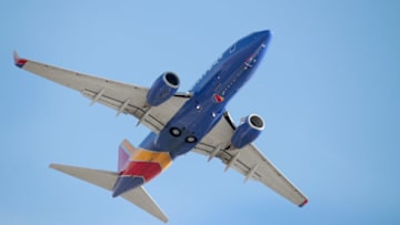 CHICAGO, IL - JANUARY 25: A Southwest Airlines jet leaves Midway Airport on January 25, 2018 in Chicago, Illinois. Southwest Airlines said that fourth-quarter profit jumped to $1.89 billion as the recent changes in the tax law reduced the company's deferred tax liability. The changes are also expected to boost 2018 earnings. (Photo by Scott Olson/Getty Images)