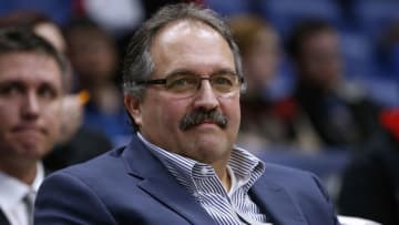 Stan Van Gundy of the Detroit Pistons reacts before a game against the New Orleans Pelicans(Photo by Jonathan Bachman/Getty Images)