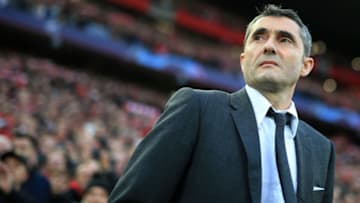 LIVERPOOL, ENGLAND - MAY 07: Barcelona coach Ernesto Valverde looks on during the UEFA Champions League Semi Final second leg match between Liverpool and FC Barcelona at Anfield on May 7, 2019 in Liverpool, England. (Photo by Simon Stacpoole/Offside/Getty Images)