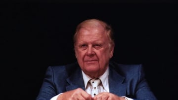 Owner Harold Ballard of the Toronto Maple Leafs. (Photo by Graig Abel/Getty Images)