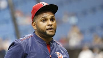 Sep 24, 2016; St. Petersburg, FL, USA; Boston Red Sox third baseman Pablo Sandoval (48) works out prior the game against the Tampa Bay Rays at Tropicana Field. Mandatory Credit: Kim Klement-USA TODAY Sports
