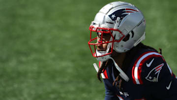 FOXBOROUGH, MASSACHUSETTS - OCTOBER 18: Stephon Gilmore #24 of the New England Patriots looks on before the game against the Denver Broncos at Gillette Stadium on October 18, 2020 in Foxborough, Massachusetts. (Photo by Maddie Meyer/Getty Images)
