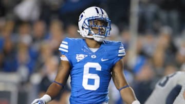 PROVO, UT - OCTOBER 03: Defensive back Jordan Johnson #6 of the Brigham Young Cougars looks on during their game against the Utah State Aggies at LaVell Edwards Stadium on October 3, 2014 in Provo, Utah. (Photo by Gene Sweeney Jr/Getty Images )