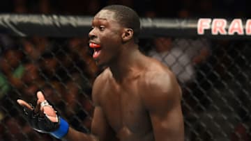 AUSTIN, TX - FEBRUARY 18: Curtis Millender reacts after defeating Thiago Alves of Brazil in their welterweight bout during the UFC Fight Night event at Frank Erwin Center on February 18, 2018 in Austin, Texas. Millender won by KO. (Photo by Josh Hedges/Zuffa LLC/Zuffa LLC via Getty Images)