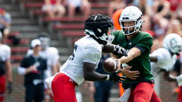 Cincinnati Bearcats running back Myles Montgomery during the spring scrimmage at Nippert Stadium. The Enquirer.