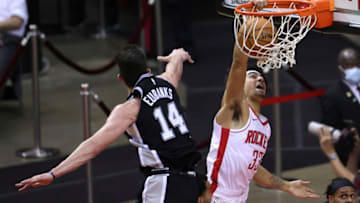 Guard Brodric Thomas, pictured here with the Houston Rockets, punches home a dunk.(Photo by Carmen Mandato/Pool Photo-USA TODAY Sports)