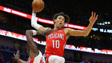 NEW ORLEANS, LOUISIANA - DECEMBER 09: Jaxson Hayes #10 of the New Orleans Pelicans (Photo by Jonathan Bachman/Getty Images)